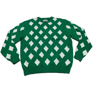 NWOT Bogey Boys by Macklemore Men's Diamond Sweater Golf Green White Size XL